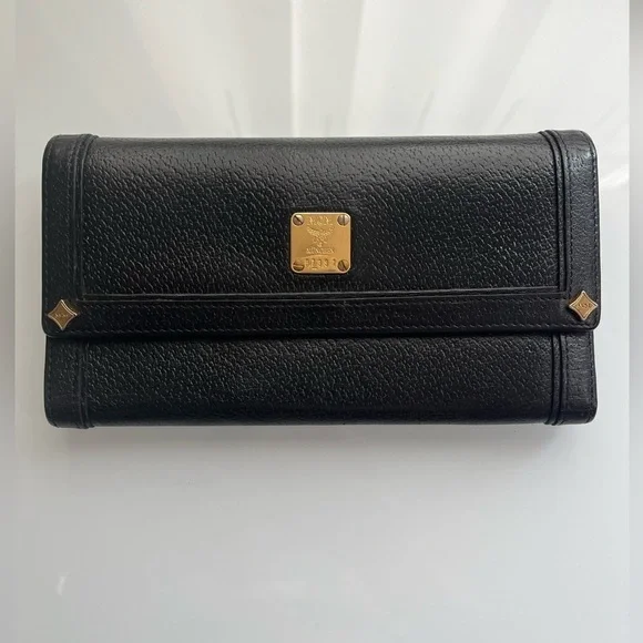MCM BLACK LEATHER WALLET - Picture 1 of 11